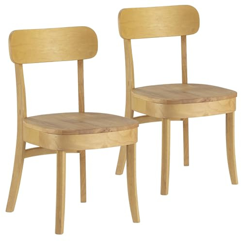 HOMN LIVING Pack 2 Sedie Nala Colore Rovere, Legno massello, 45,5 cm (Larghezza) 59 cm (profondità) 83 cm (Altezza)