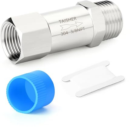 TAISHER 1 x 304 Edelstahl, 0,95 cm NPT-Außengewinde x 0,95 cm NPT-Rückschlagventil, Rückflussverhinderung, Einweg-Rückschlagventile