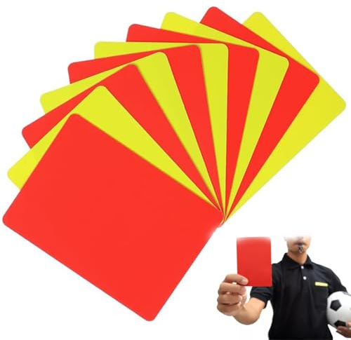 ZORTVUL 10 Pieces Carton Jaune Et Rouge Arbitre, Pvc Carton Arbitre Football 8 Cm X 10,5 Cm, Jeu De Carte D'Arbitre Imperméables, Carton Jaune Rouge Robuste Pour Les Événements Sportifs