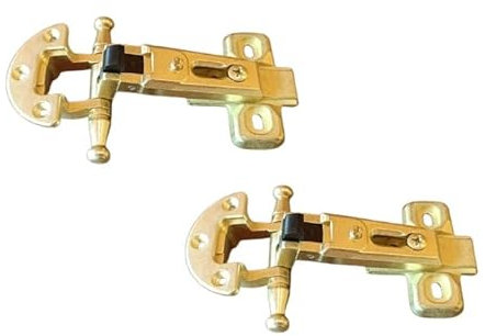 PuntoLuceLed 2 Pezzi Cerniere in lega metallica finitura dorata con scodellino 27 mm e basetta per mobili antichi e ante in battuta - Stile Arte Povera