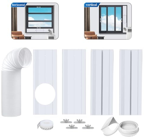 cainda Kit de ventilación portátil de ventana para aire acondicionado, sello de ventana de aire acondicionado con manguera de escape de aire acondicionado de 5.9 pulgadas (15 cm) de diámetro, kit de