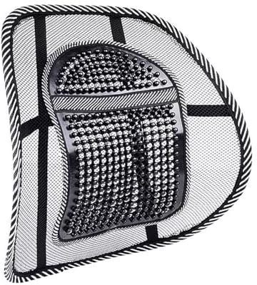 CABLEPELADO - Respaldo Ergonómico con Masajeador Lumbar para Silla y Coche | Rejilla Transpirable con Soporte Viscoelástico | Correa Ajustable | Medidas 39,5 x 39,5 cm (1 Unidad)