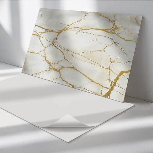 Pannelli Decorativi PVC 120x60 cm Autoadesivo Durevole Aspetto Moderno Fondo Protettivo Impermeabile Paraspruzzi Facile da Pulire Cucina Design - Marmo elegante con venature