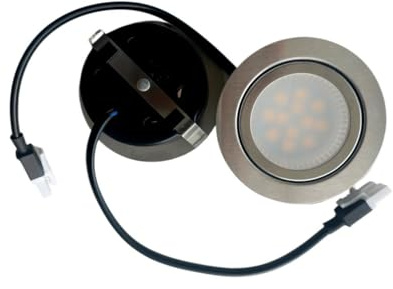 ruehalf 2 Campanas extractoras de 12 V CC, 12 Bombillas LED de 2,5 W for iluminación de armarios de Cocina, Potencia Equivalente a Bombilla halógena de 20 W(Warm White 3000K)