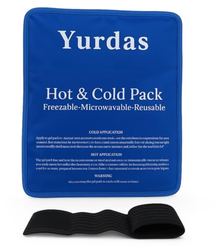 Yurdas Reusable Ice Packs for Injuries – Hot & Cold Gel Therapy Wrap with Adjustable Straps for Knee, Shoulder, Back, Arms & Muscle Pain Relief