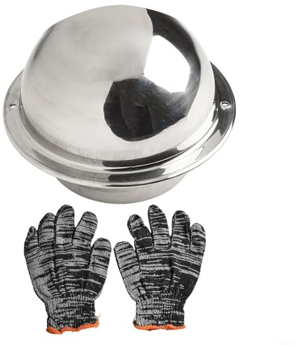 Yuanpgky Rejilla de ventilación externa de nariz redonda de 100 mm, acero inoxidable 304, resistente a la intemperie, con pantalla y guantes para secadora, baño, aire acondicionado, campana extractora