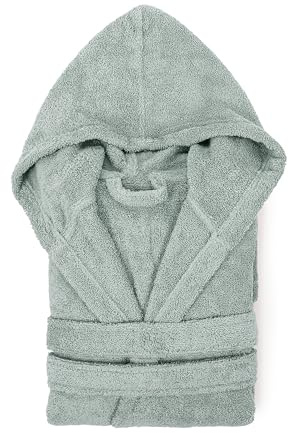 TRAMAS+ Albornoz de Baño Unisex 100% Algodón 450 GR con Capucha Dos Bolsillos y Cinturón Ajustable Alta Absorción Secado Rápido Certificado OEKO TEX