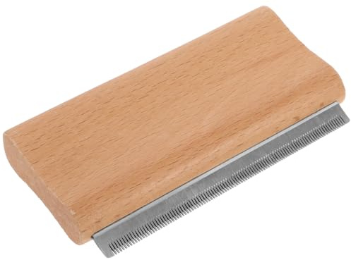 minkissy Holzbürste Pferdepflegekamm mit Edelstahlzähnen Großer Entfilzender Haustierkammm für Fellwechsel Ergonomischer Rutschfester Griff Pferde und Hundebürste zum Entfernen von Losem