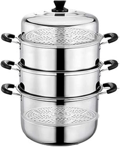 Pentola a vapore in acciaio inox commerciale a doppio strato a 4 livelli per stufe a elettrogas 34/36 cm Heavy Du Steamer per pasti Lar Uso professionale in cucina