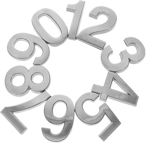 VILLCASE 10pcs 5cm Silver Grey 3d Self-adhesive Mailbox Numbers outside Use House Number Stickers for Mailbox Office Home Address Plaques Sturdy Signs for Doors and Apartments