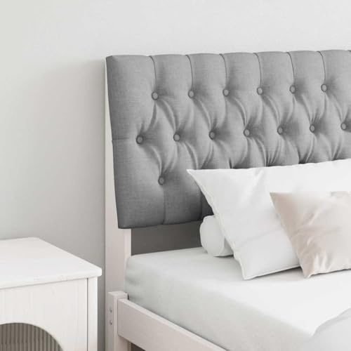 Teenpull Gepolstertes Kopfteil Hellgrau 180 cm aus massivem Kiefernholz mit weicher Polsterung, komfortabler Rückenlehne, einfache Montage, vielseitig für Schlafzimmer, Gästezimmer und Jugendzimmer