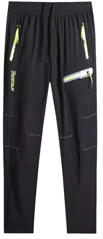 Echinodon Junge Outdoorhose Sommer Hose Dünn Leicht Schnelltrockend Kinder Funktionshose Wanderhose Trekkinghose Schwarz 140