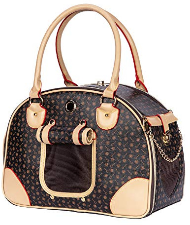 Adriene's Choice Lussuoso trasportino per animali domestici, trasportino per cani di piccola taglia e gatti, borsa impermeabile in pelle PU di alta qualità, per viaggi, passeggiate, escursioni,
