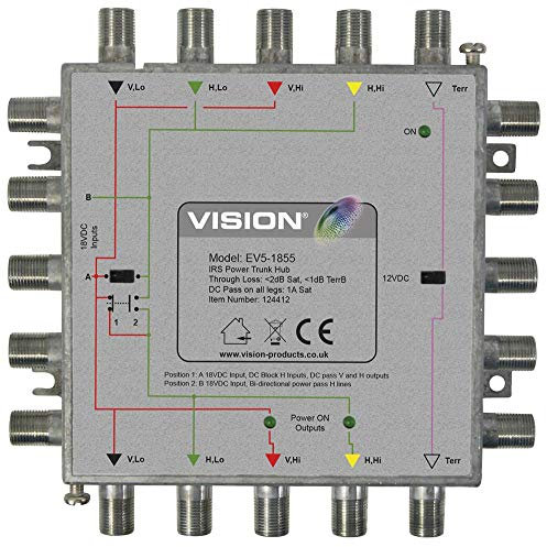 Ev5-1855 Irs Power Hub, Plug Type UK, Aerial/Satellite Amplifiers & Distribution