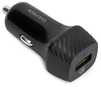 Vultech CA-1Q Caricatore Auto smartphone e tablet 18W Porta USB QC3 Quick Charge 3.0 con max velocità di carica. Caricabatterie Auto Mini per iPhone, iPad, Samsung Galaxy, Huawei, Xiaomi, Oppo, Vivo