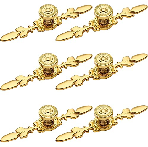 Csirnto Schrank Knöpfe Schrankgriffe Gold 6 Stück Golden Schrankknöpfe Griffe Möbel Gold Türgriffe Gold Schubladenknöpfe Vintage Style Pull Griff Kabinett Schubladen Knopf mit Schrauben