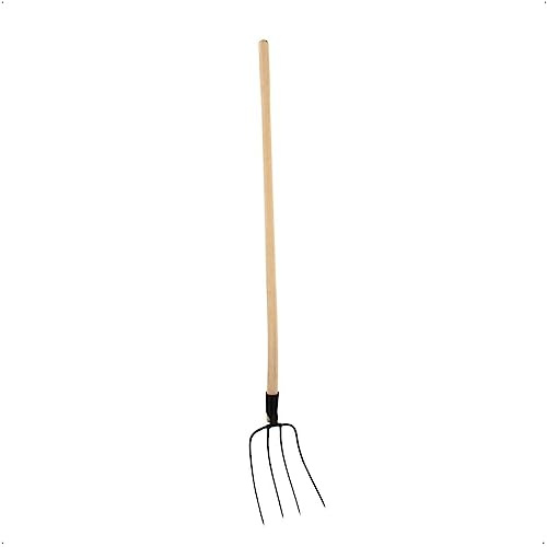 Rekord - Dunggabel Geschmiedet - 4 Zinken Mistgabel mit 130 cm Holzstiel | Mistforke aus Stahl - 22 cm Arbeitsbreite - Ideal als Kompostgabel oder Forke zum Ausmisten und Umgraben