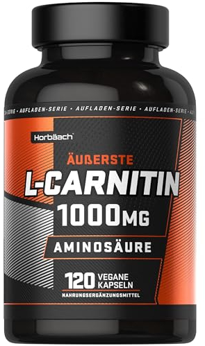 Carnitin Kapseln Hochdosiert 1000mg pro Stück | 120 Pulver Kapseln - 4 Monate Vorrat | für Männer und Frauen | by Horbaach