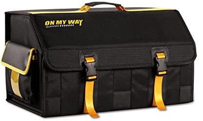 Ergocar Faltbar Kofferraum Organizer, 600D Oxford-Stoff Wasserdicht Rutschfest Kofferraumtasche, Auto Kofferraum Organizer mit Deckel, Auto Zubehör Praktisch für Reise Freien Camping