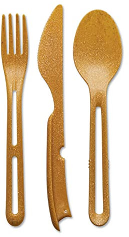 Koziol 8003702 KLIKK Lime en plastique réutilisable, couteau, fourchette, cuillère, extérieur, camping, pique-nique, randonnée, vacances, déjeuner à emporter, lot de 3 couverts