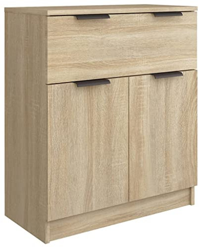 vidaXL Aparador Armario Auxiliar Alacena Mesa Consola Entrada Pasillo Vestíbulo Recibidor Mueble de Madera Contrachapada Color Roble Sonoma 60x30x70cm