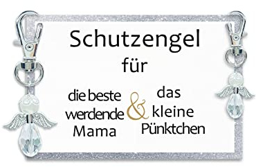 Schutzengel Schlüsselanhänger Geschenk für beste werdende Mama und das Pünktchen Glücksbringer Schwangerschaft Baby unterwegs Babyparty