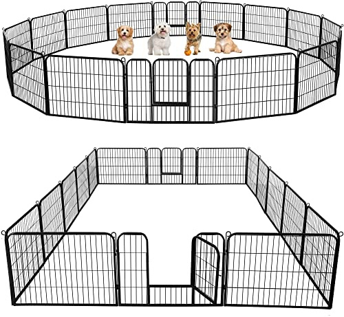 Abician Enclos pour Chien Parc pour Chien Barrière 16 Panneaux 60x60 cm