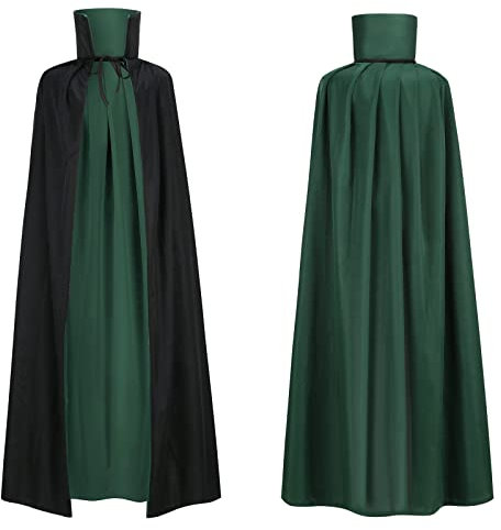 maxToonrain Cape réversible noire et violette pour adultes, pour Pâques, Halloween, Noël, déguisement, vampire, sorcière, jeu de rôle pour la journée mondiale du livre (170 cm, à capuche)