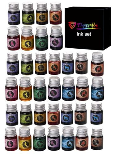 36 Piece Calligraphy Ink Set, Fountain Glass Dip Pen Ink for Writing & Art