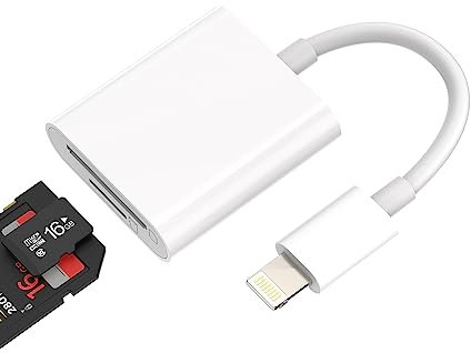 TF Flash Card Reader Accessories Micro SD Adapter for iPhone Lightning Camera Memory Compact Photo Photography Viewer Compatible for Apple 11 12 13 14 Pro Max X XS XR 7 6 8 Plus SE Ipad Air Mini 2019
