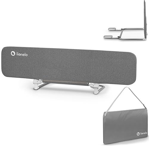 Lionelo Lora XL Tragbares Bettschutzgitter für Kinder, Neigungsverstellung bis 180°, klappbares Schutzgitter für Bett, 45 cm – 150 cm, StandSafe-Sicherung, Schutz gegen Herausfallen