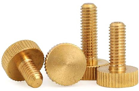 5/8 Stück M3 M4 M5 M6 M8 M10 Messing Flachkopf Handschraube GB835 Reines Kupfer Großkopf Rändel Handschraube Griff Schraube festziehen (Color : 25mm, Size : M5 (5Pcs))