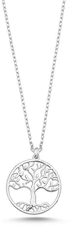 Einzelstück® Collier avec pendentif arbre de vie I Argent sterling 925 / or 14 carats / plaqué or rose 14 carats I Chaîne en argent Aoratos Tree of Life I Hypoallergénique et sans nickel, Argent