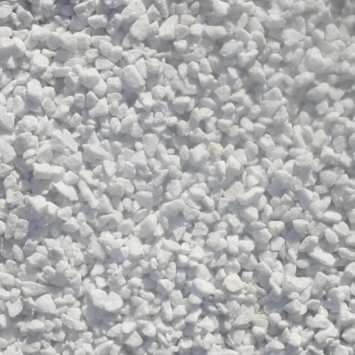 TODOSTONES Piedra Blanca Tipo Grava para Decoracion Jardin, macetas, jarrones o Plantas. (Blanco 3-6 mm, 10 kg)