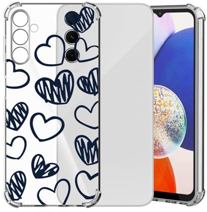 ChoosEU Transparent Hülle für Samsung Galaxy A25 5G Weich TPU Silikon Case mit Liebe Love Herz Muster Motiv für Mädchen Frauen Dünne Handyhülle Stoßfeste Airbag Schutzhülle Durchsichtig Cover - Herzen