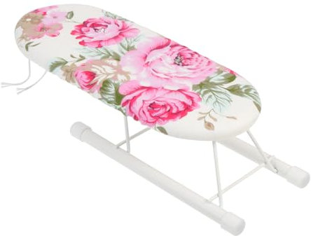 Tabouret de Repassage de Table Pliable Ovale en Acier et Tissu