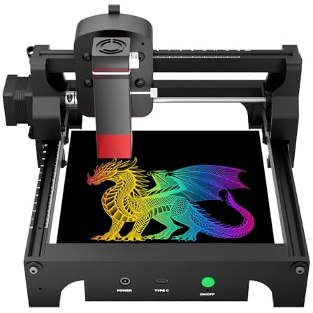 ACMER S1 Mini Laser Graviermaschine 2,5W, Desktop Lasergravur Maschine mit 0,04 mm Präzision, hohe Gravurgeschwindigkeit von 10000 mm/min, Laser Cutter Arbeitsbereich 130 x 130 mm