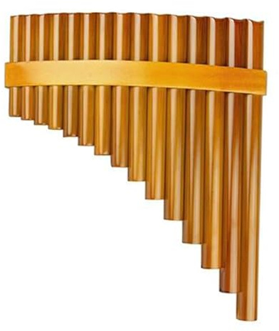 15 Pfeifen Braune Panflöte G-Taste Panflöte Chinesisches Traditionelles Musikinstrument Bambus-Panflöte(Left)