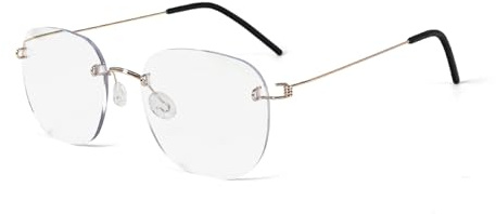 KoKoBin Lunettes de lecture en titane sans monture anti-lumière bleue, pour hommes et femmes