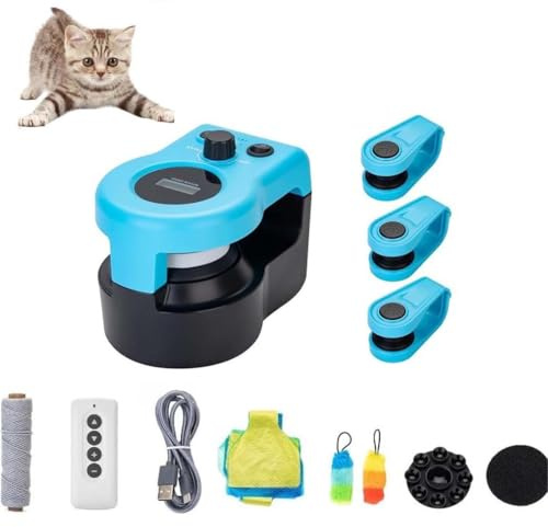 LUCKKY Cat Running Wheel Interactive Cat Toy, Katzenspielzeug Laufband für Indoor-Katzen, Automatisch/ferngesteuertes Katzenspielzeug, einstellbare Geschwindigkeit, simuliertes Katzenjagdspielzeug