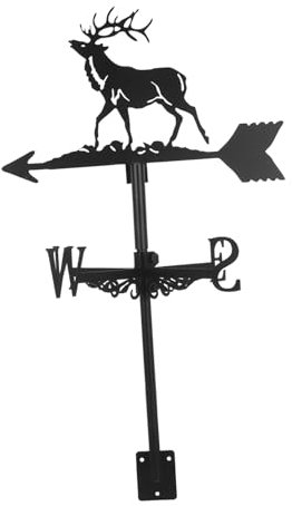 Kisangel Girouette Jardin Vintage Métal Inoxydable avec Motif Élan Indicateur De Direction du Vent Robuste pour Décoration Extérieure De Jardin Et Maison