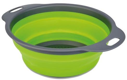 TIENDA EURASIA – Escurridor Plegable | Material Silicona Libre de BPA | Color Gris y Verde | Colador de Cocina | Medidas 29x22x9 cm | 29x13x9 cm | 38x25x3 cm | 40x22x3/9 cm (Redondo)