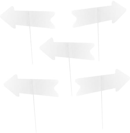 BEBEMOKO 5piezas Señales Blancas Con Estacas Para Jardín Carteles De Césped Personalizables Para Decoración De Fiestas y Eventos Al Aire