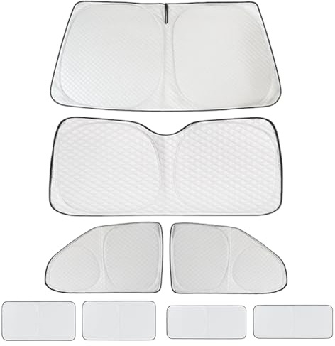 T5 T6 Sonnenschutz, Thermomatten VW T5 T6, 8PCS, Premium Aluminium Film Vliesstoff UV geschützt, Upgraded VW Windschutzscheibe Sunshade