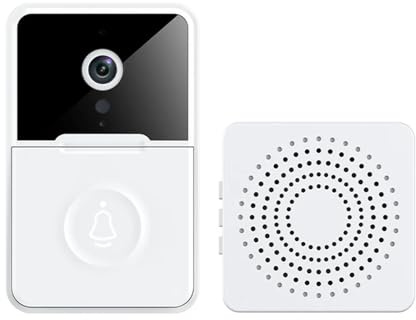 VEKELETE Sonnette extérieure Wi-FI 2,4 GHz, interphone vidéo avec Vision Nocturne et Changement de Voix for la Surveillance de la Maison par téléphone