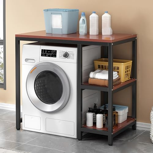 Washing Machine Storage Rack, Over Washer and Dryer Unit, Multi-Functional Storage Solution for Laundry Room Organization