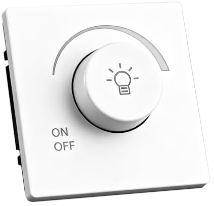 Dimmer LED 220 V-250 V, interruttore della luce per lampade a LED, 80 x 80 x 40 mm, universale, 1 scomparto 1 via, interruttore della luce da incasso per lampade e lampadine dimmerabili, soggiorno e