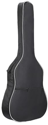 ATEUXOL Gitarrfodral bärväska för 40/41 elgitarr med tjock stoppning och ficka för akustisk, Vit trim, Taille unique