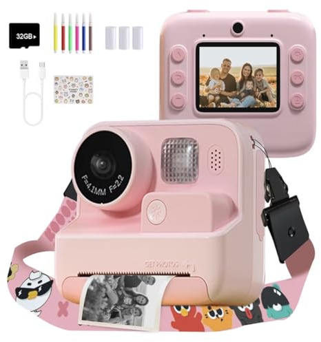 Appareil Photo Numérique Instantané pour Enfants – Impression Thermique, Écran Couleur 2.4”, Carte Mémoire 32Go | Jouet Cadeau pour Anniversaire, Noël, Vacances pour Fille ou Garçon de 3 à 12 Ans
