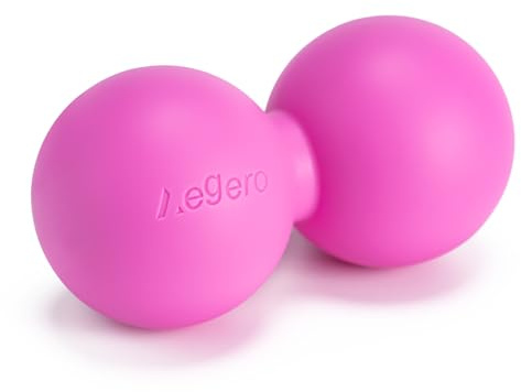 Aegero Peanut Massage Ball-Double Lacrosse Massage Ball, Mobility Ball for Myofascial Release,Yoga Therapy,Trigger Point Therapy,Muscle Knots and Acupoint Massage (Pink Firm Ball)